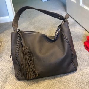 AllSaints grey leather bag